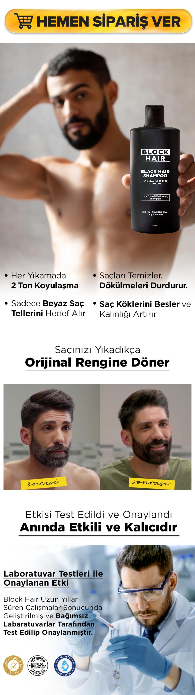 Erkeklerde beyaz sakal çözümü Block Hair